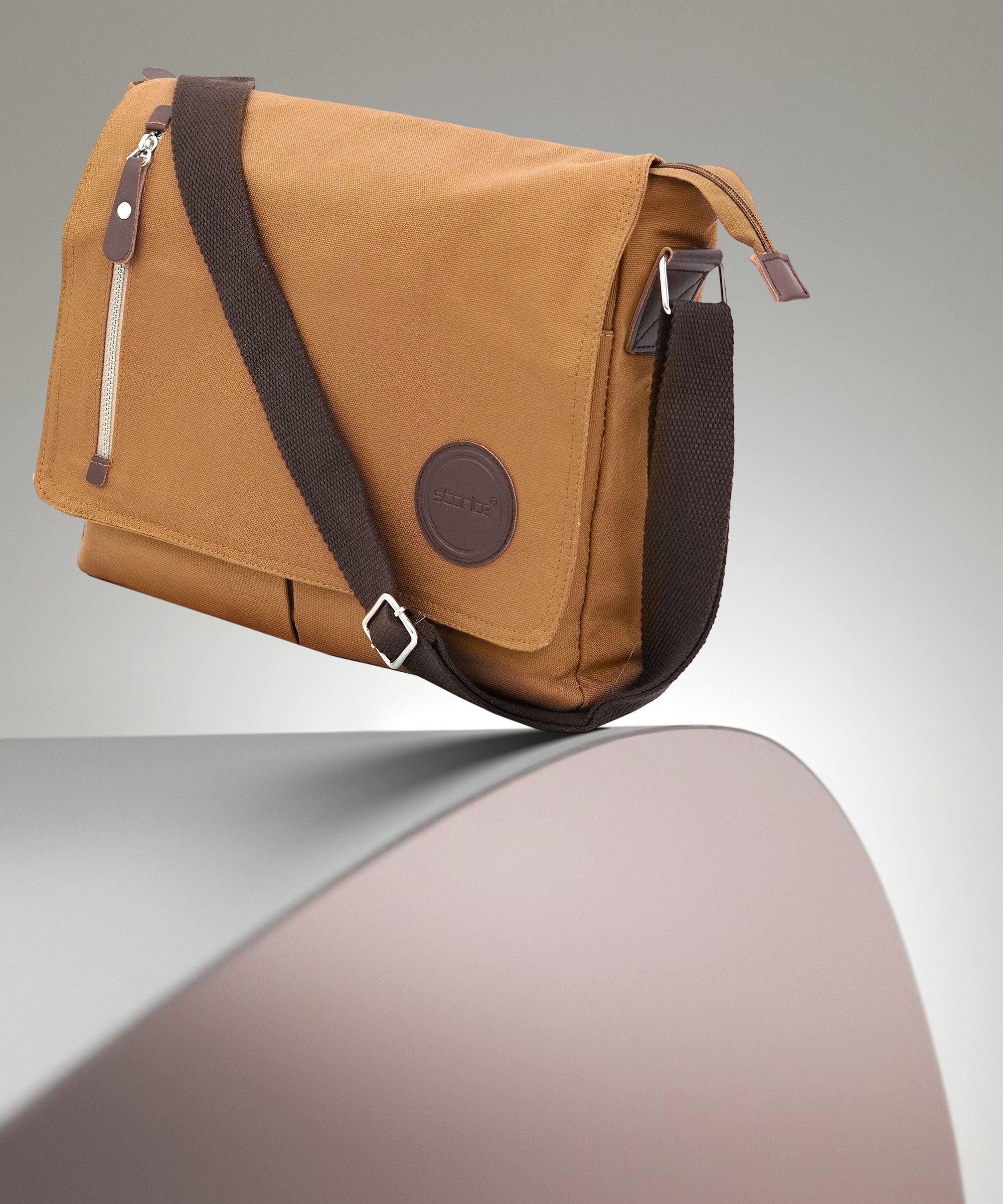 Brown Men & Women Sling Bag Cross Body Travel Office Business Messenger One Side Shoulder Bag-image-3
