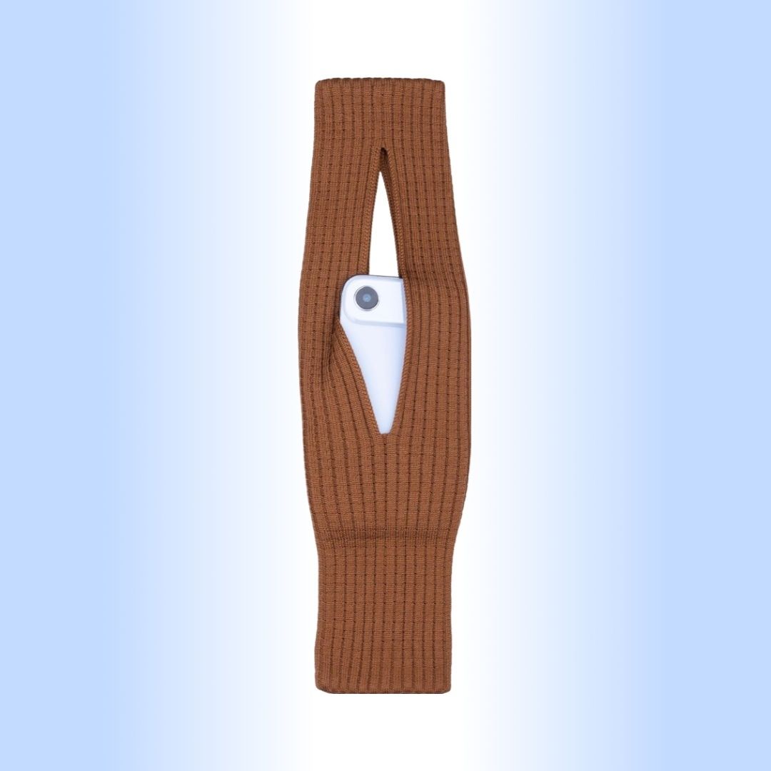 Brown Men & Women Sling Bag Mobile Phone Pocket 3D Knitted Scarf Phone Holder Sleeve, Unisex,Size (40cm) S12-image-42