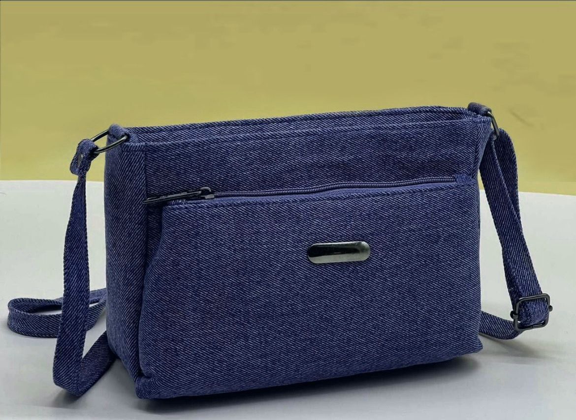 Blue Women Shoulder Bag DENIM 4ZIP SLING - BLUE-image-47