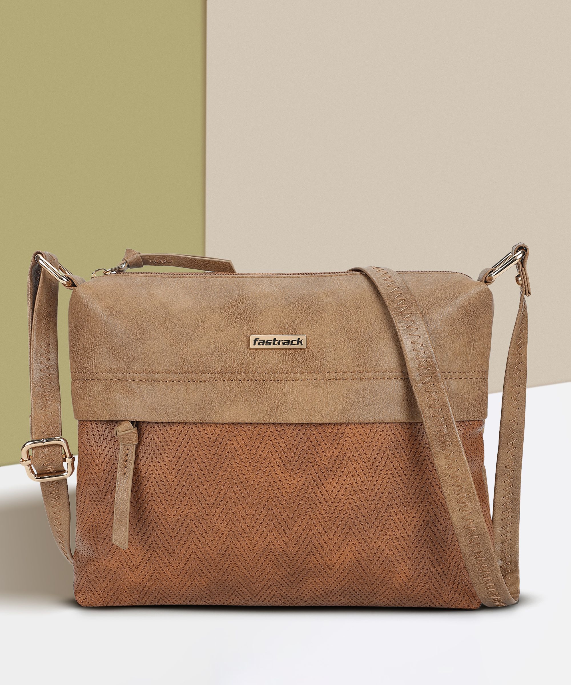 Tan Women Sling Bag - Mini Textured-image-27