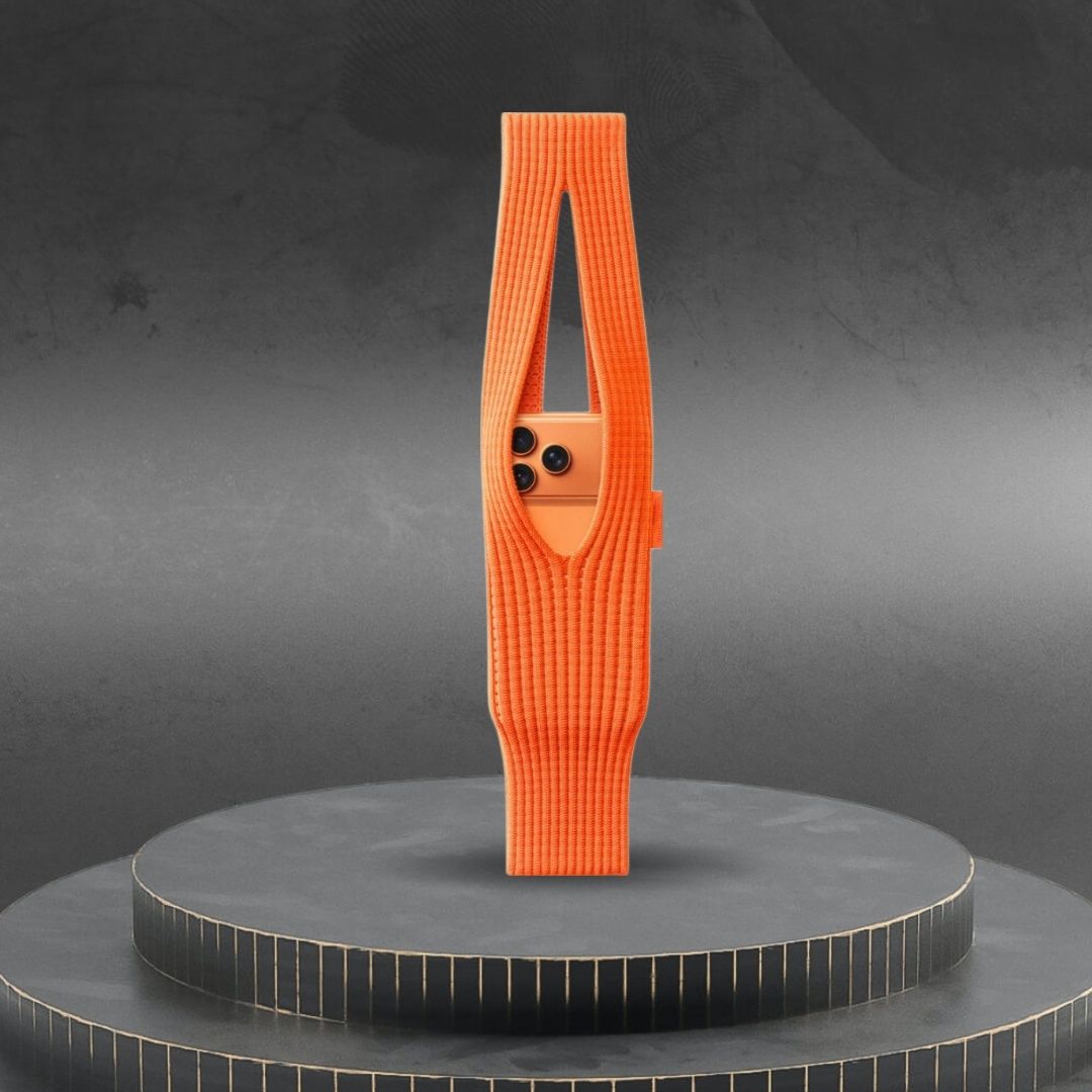 Orange Men & Women Sling Bag Mobile Phone Pocket 3D Knitted Scarf Phone Holder Sleeve, Unisex,Size (40cm) S46-image-37