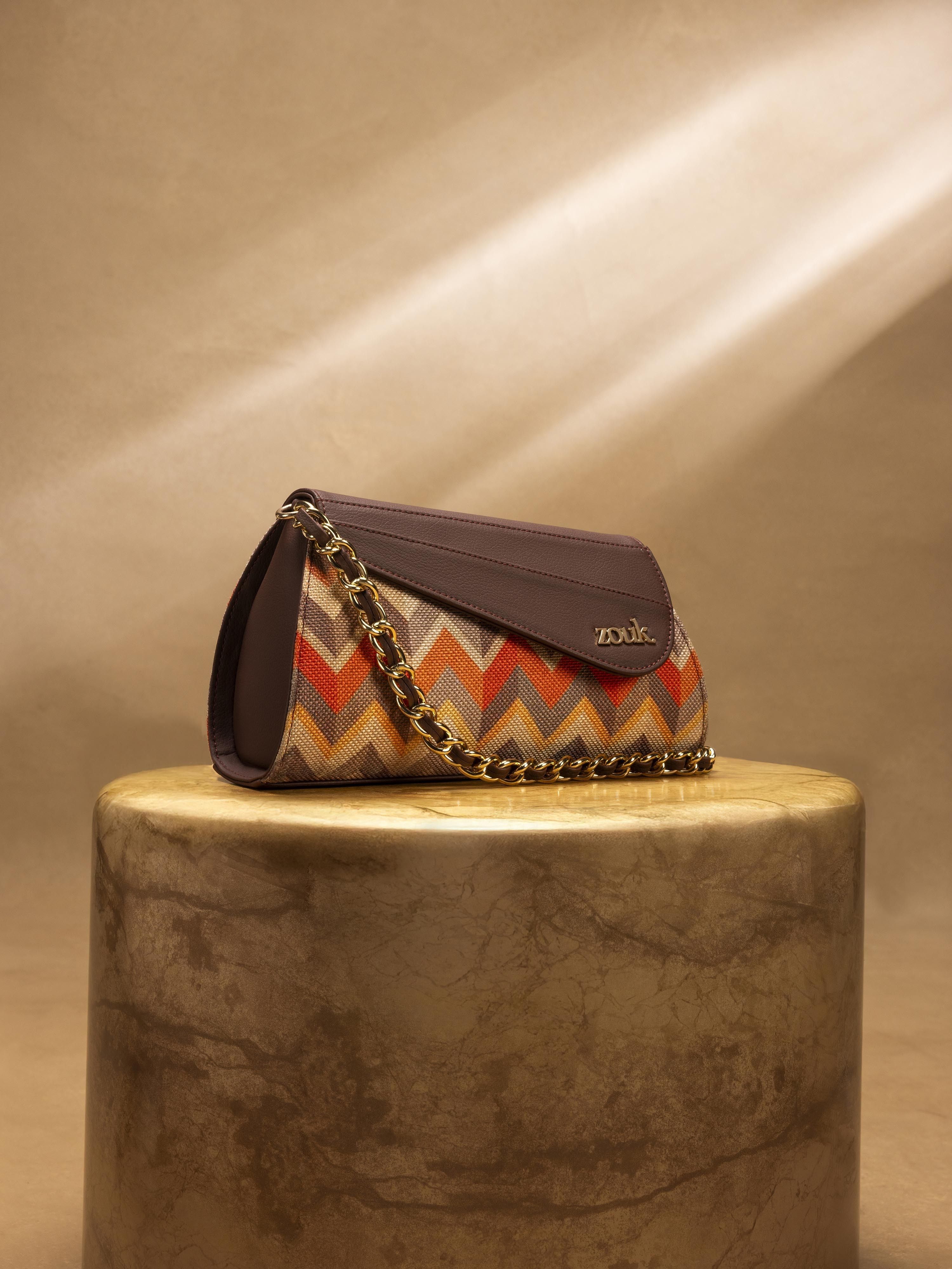 zouk Orange Women Sling Bag Rhea Kapoor Baguette - Tidal Wave-picture-13