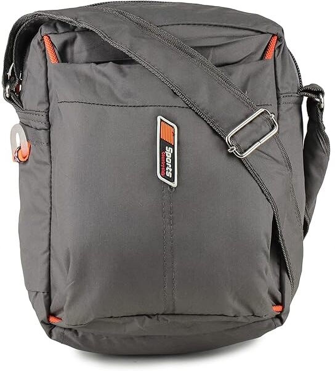 Grey Men & Women Sling Bag Unisex Messenger: Water-Resistant, Durable, Adjustable Strap-image-5
