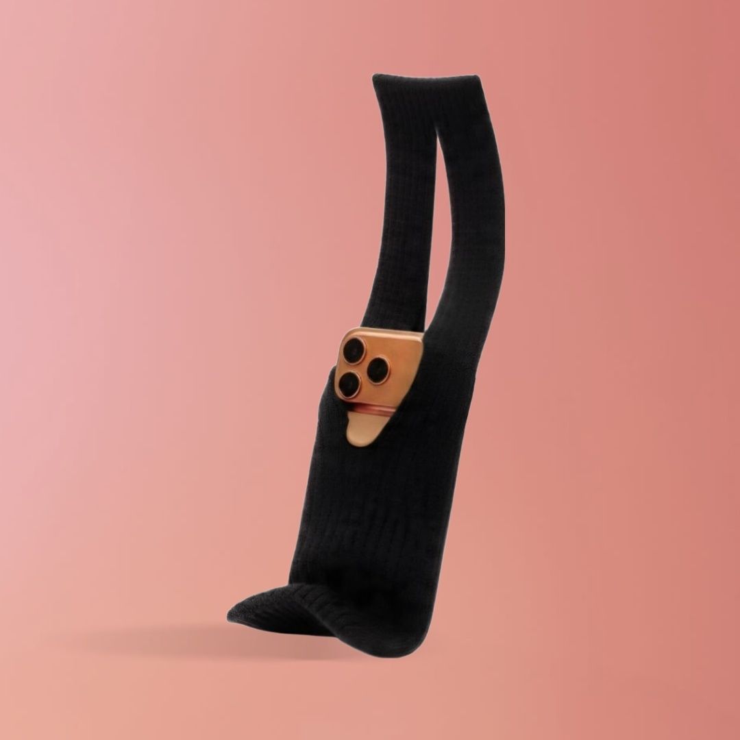 Black Men & Women Sling Bag Mobile Phone Pocket 3D Knitted Scarf Phone Holder Sleeve, Unisex,Size (40cm) S02-image-19