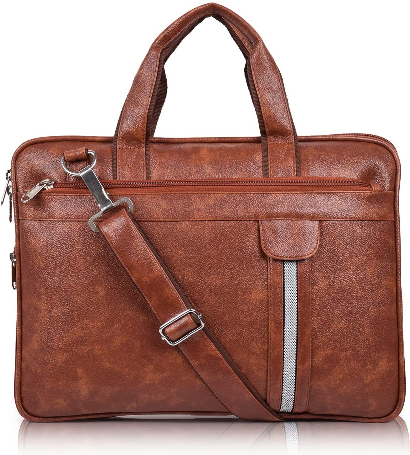 zipcraze Tan Men Messenger Bag - Laptop Bag for Men, PU Leather Expandable Office Bag for Men, 15.6 inches-picture-38