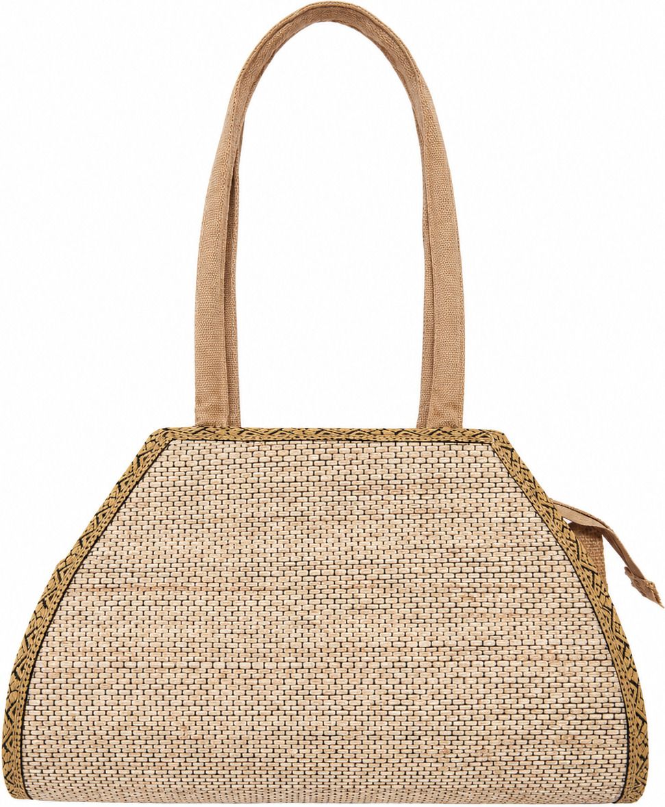 Beige Women Hand-held Bag Banana Fiber Handbag Oval-image-22