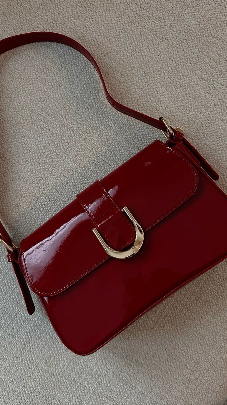 Red Women Sling Bag Classic Glossy Shoulder Purse for Women-image-43