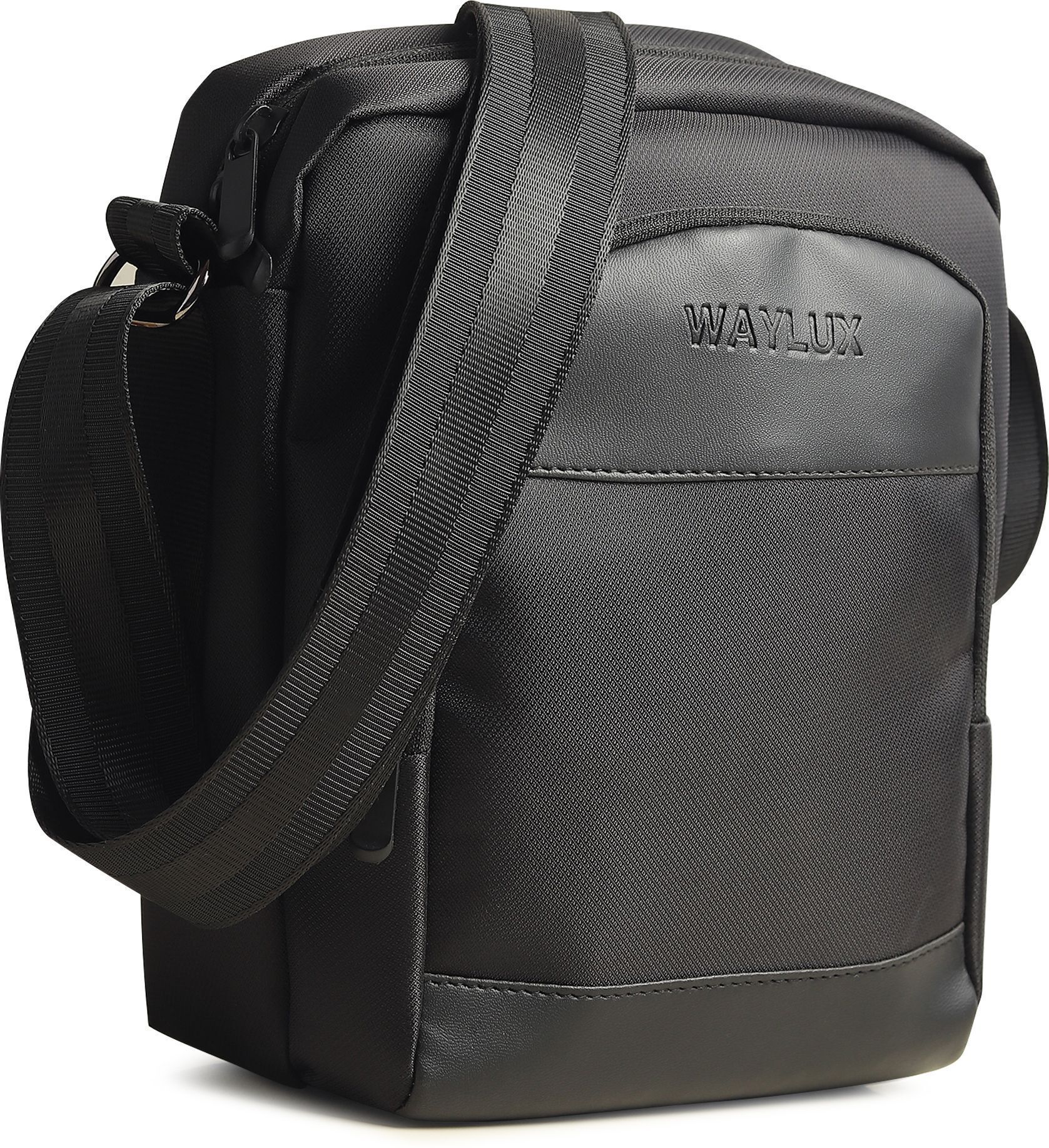 waylux Black Men & Women Sling Bag 3 Compartment Anti Theft Water Resistant Cross Body Bag for Daily Use Travel Bag-picture-23