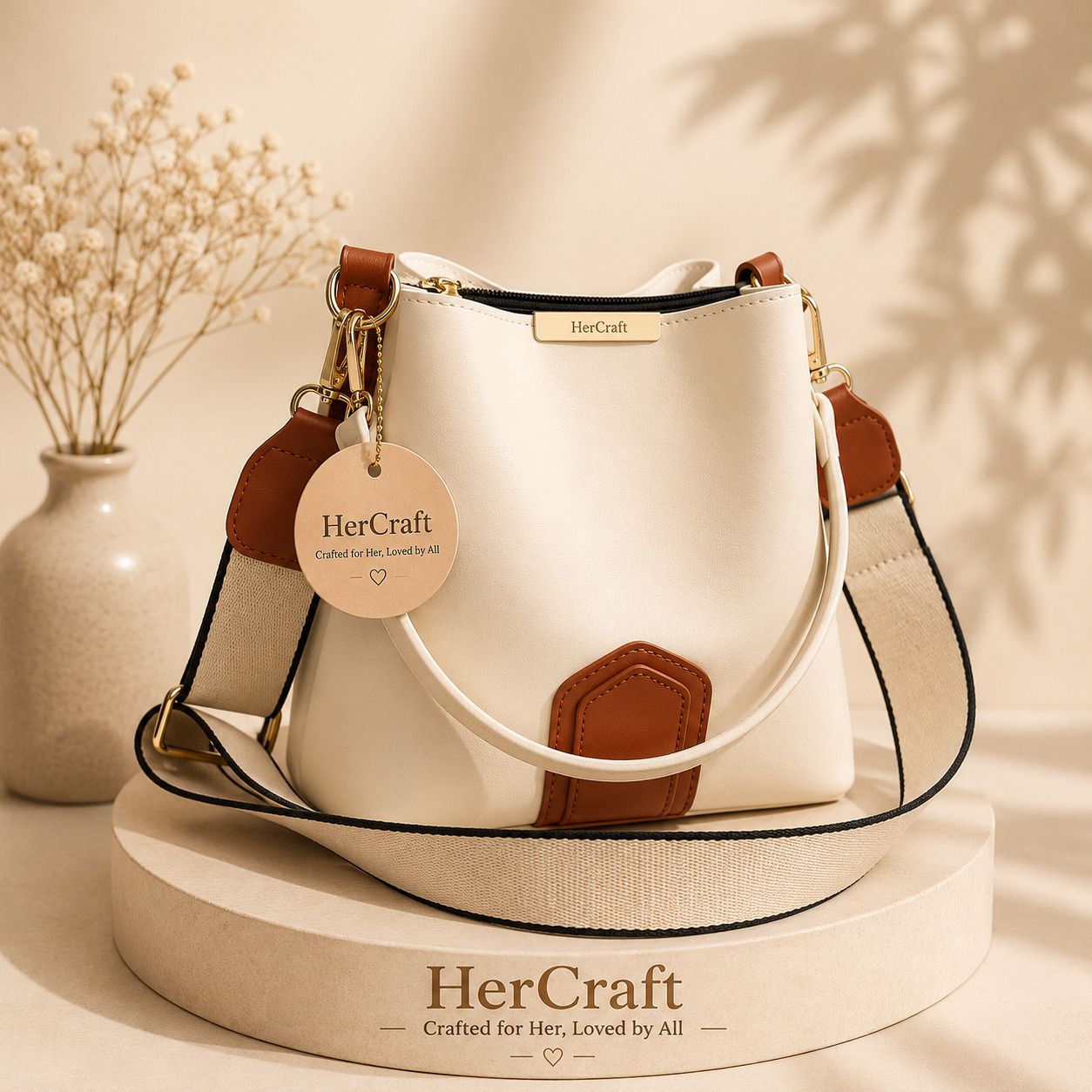 White Women Sling Bag Women PU Leather Tote Handbag with Adjustable Detachable Sling Strap for Office-image-24