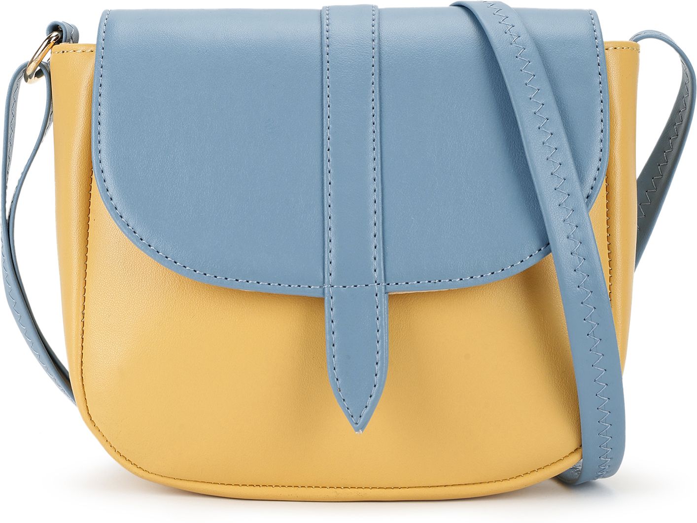 Blue, Yellow Women Sling Bag Color Blocked