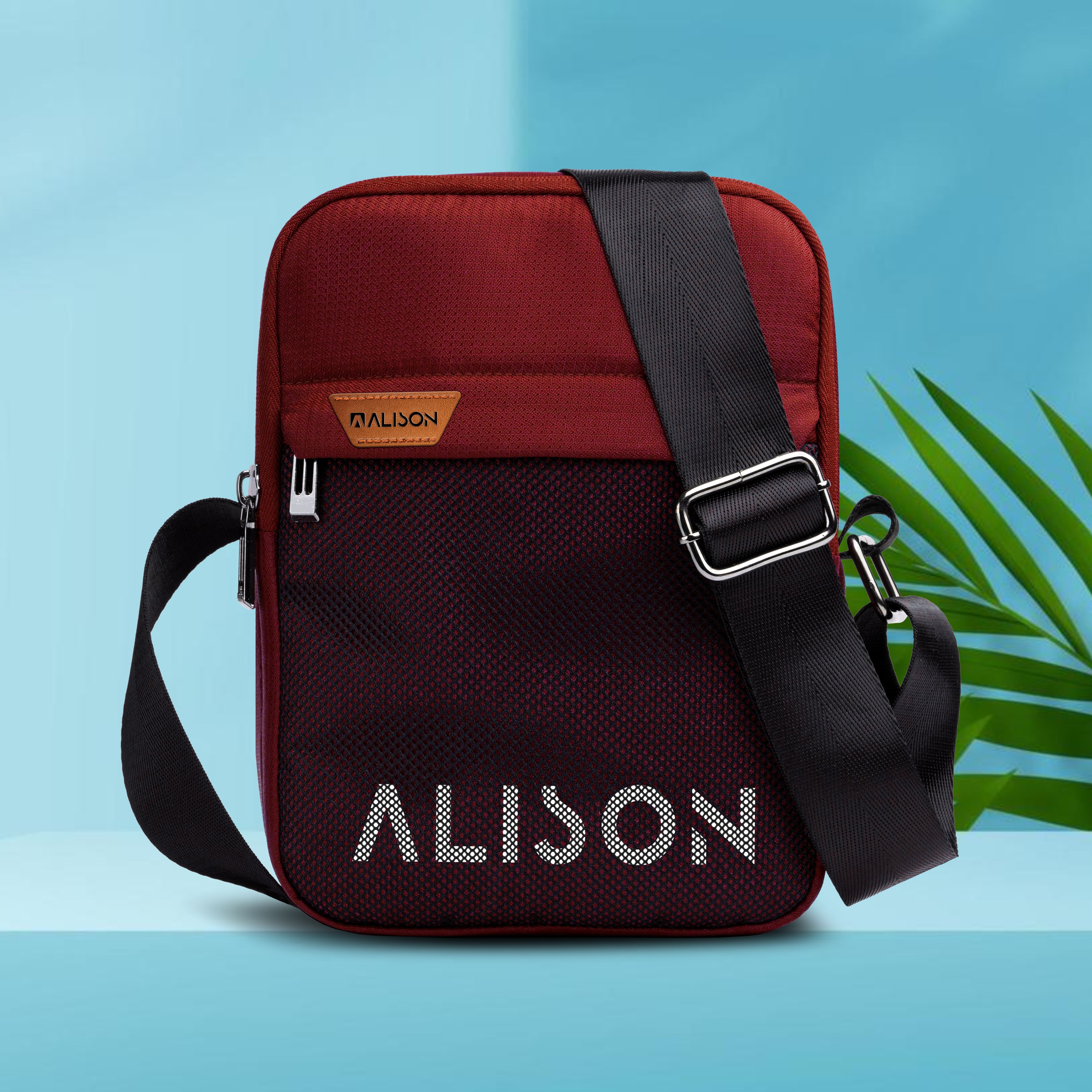 alison Red Men Sling Bag Cross Body Bag Travel Side Bag Office Bag Shoulder Bag Travel Pouch Money Bag-picture-10