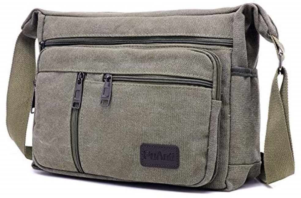 momisy Green Men Sling Bag Canvas Sling Bag-picture-29