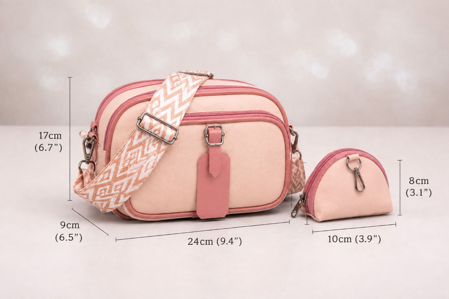 Pink Women Sling Bag Stylish side bag for women with mini pouch party wear branded shoulder handbags-image-22