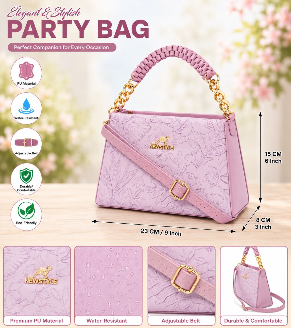 Purple Women Sling Bag Stylish side bag for women branded crossbody party wear shoulder handbags-image-1