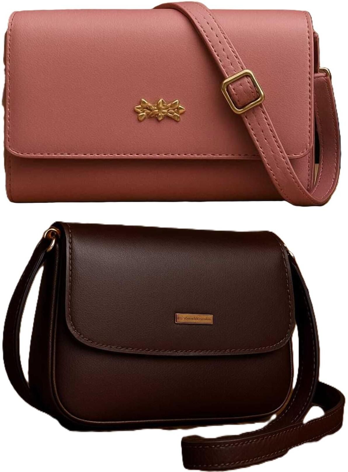 Pink, Brown Women Sling Bag Women stylish silng bags-image-31