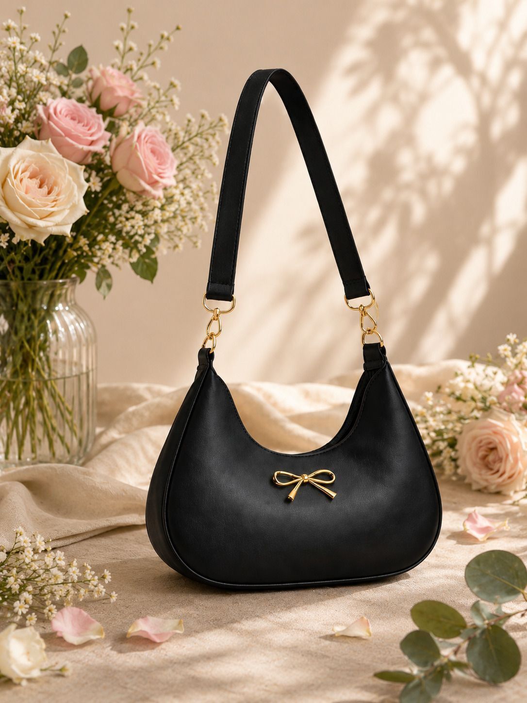 Black Women Sling Bag Women Trendy PU Shoulder Bag-image-29