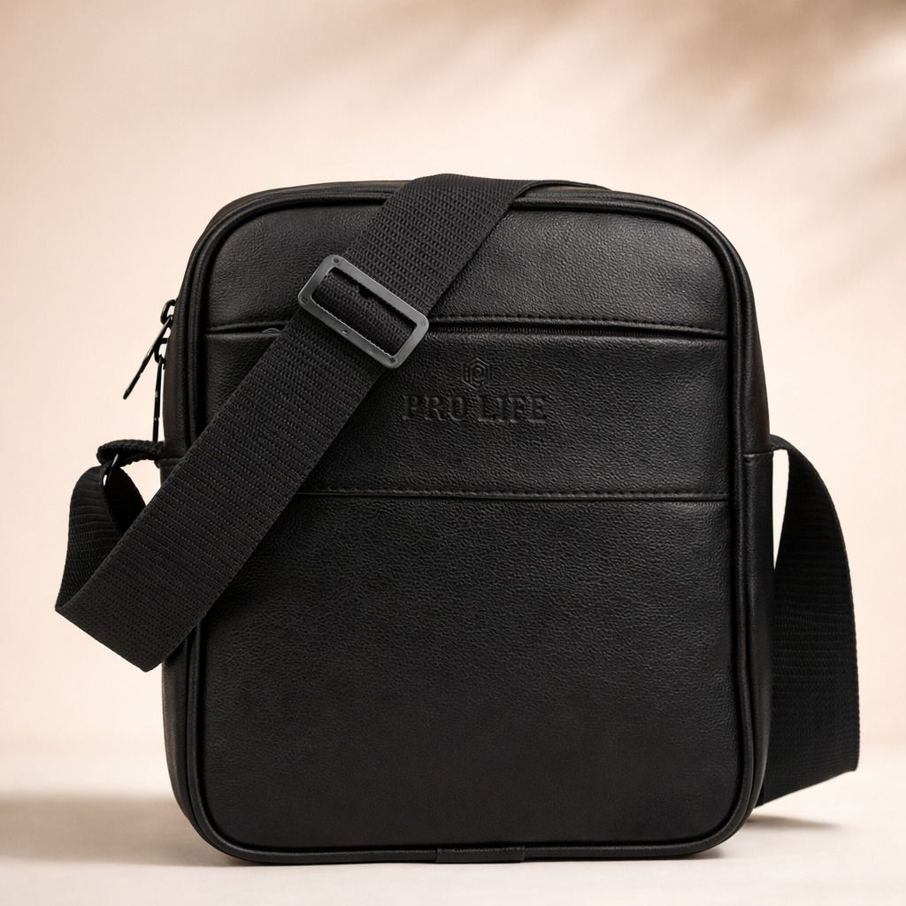 Black Men Sling Bag Sling Bag Leatherette Crossbody Bag for Travel & Daily Use-image-15