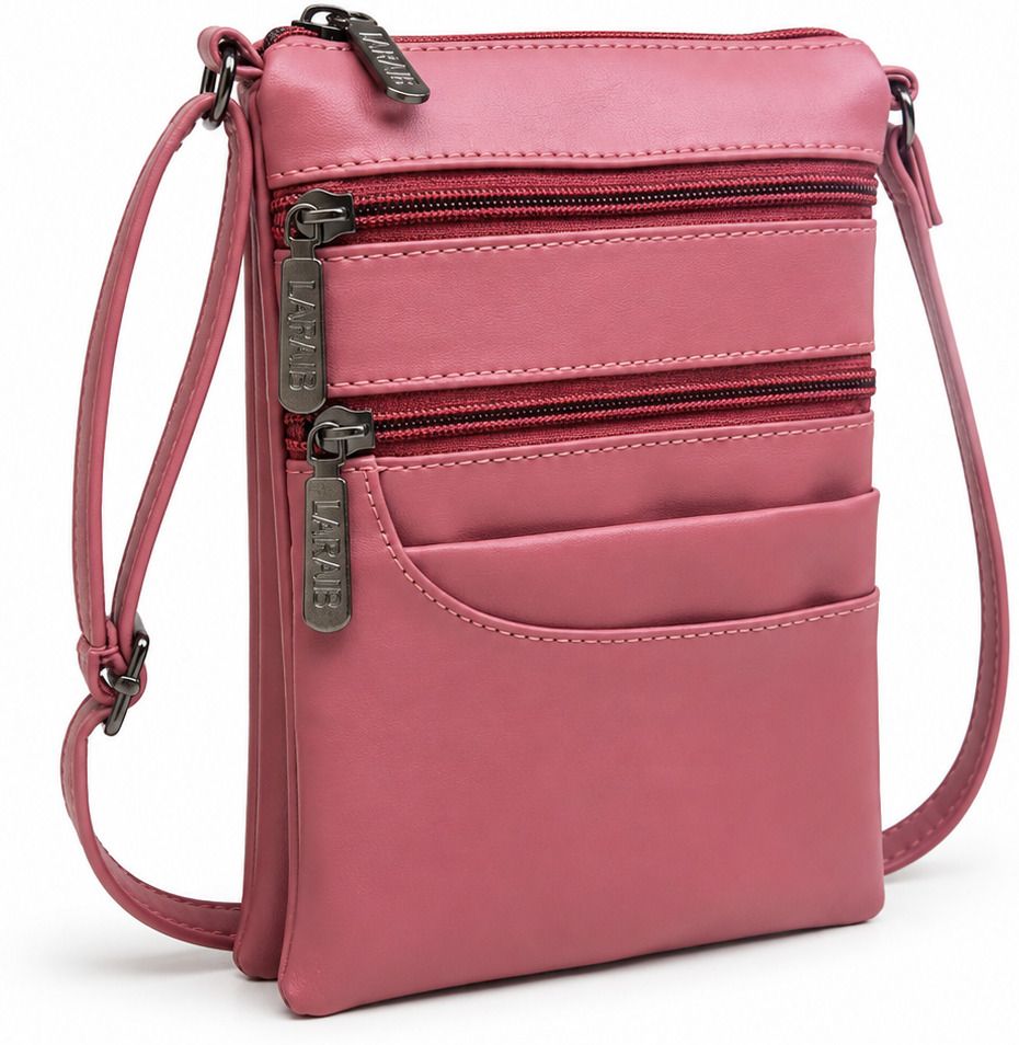 Pink Women Sling Bag Women's Premium Faux Leather Crossbody Sling Bag with Multiple Zip Pockets-image-27