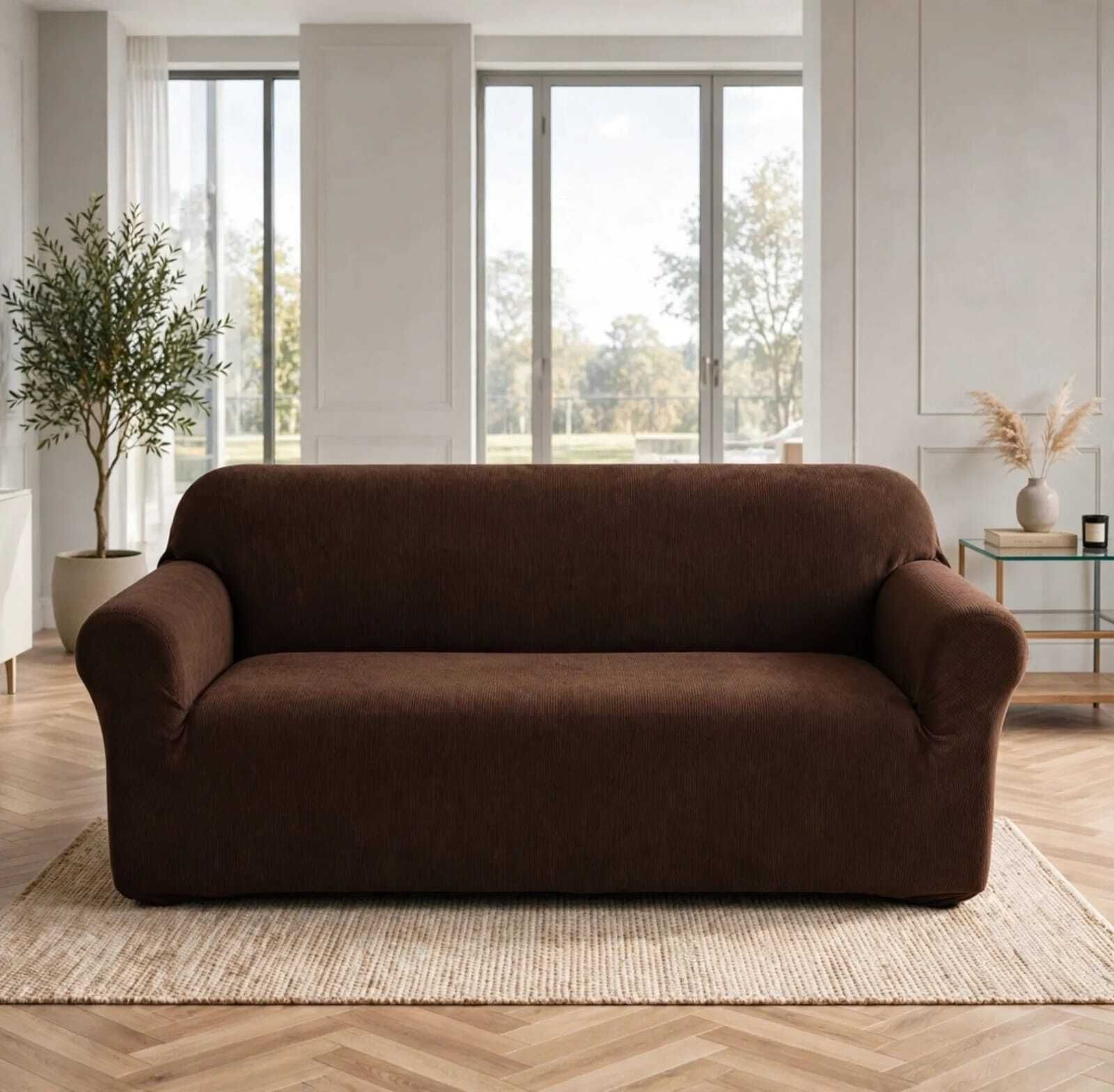 Polyester 3 Seater Sofa Floral Cover-image-17