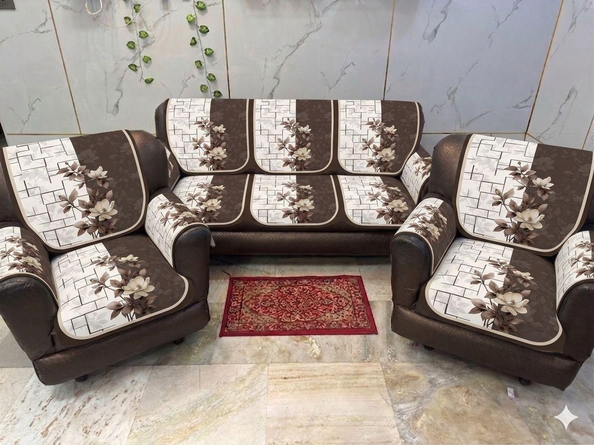 a.m.decor Velvet 3+2 Seater Sofa Floral Cover-picture-26