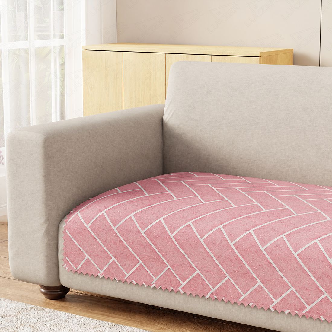 lukzer Polyester 3+1+1 Seater Sofa Abstract Cover-picture-24