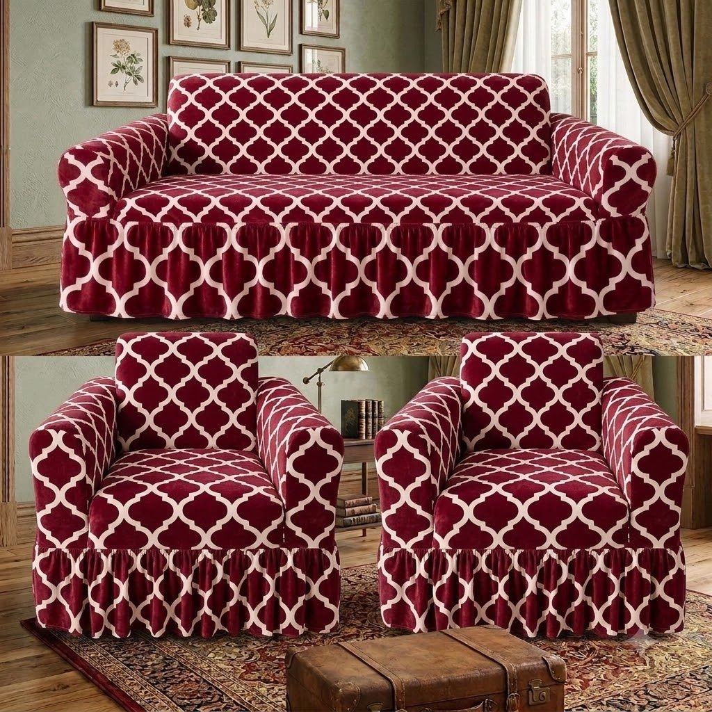 Polycotton 3+1+1 Seater Sofa Floral Cover-image-39