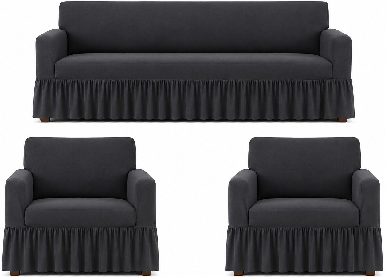 radhe enterprises Polycotton 3+1+1 Seater Sofa Plain Cover-picture-28