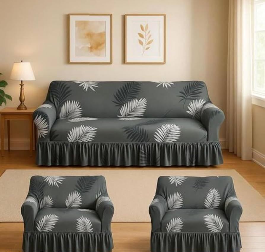 jaidhub Polyester 3+1+1 Seater Sofa Floral Cover-picture-19