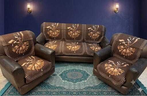 a.m.decor Velvet 3+1+1 Seater Sofa Floral Cover-picture-33