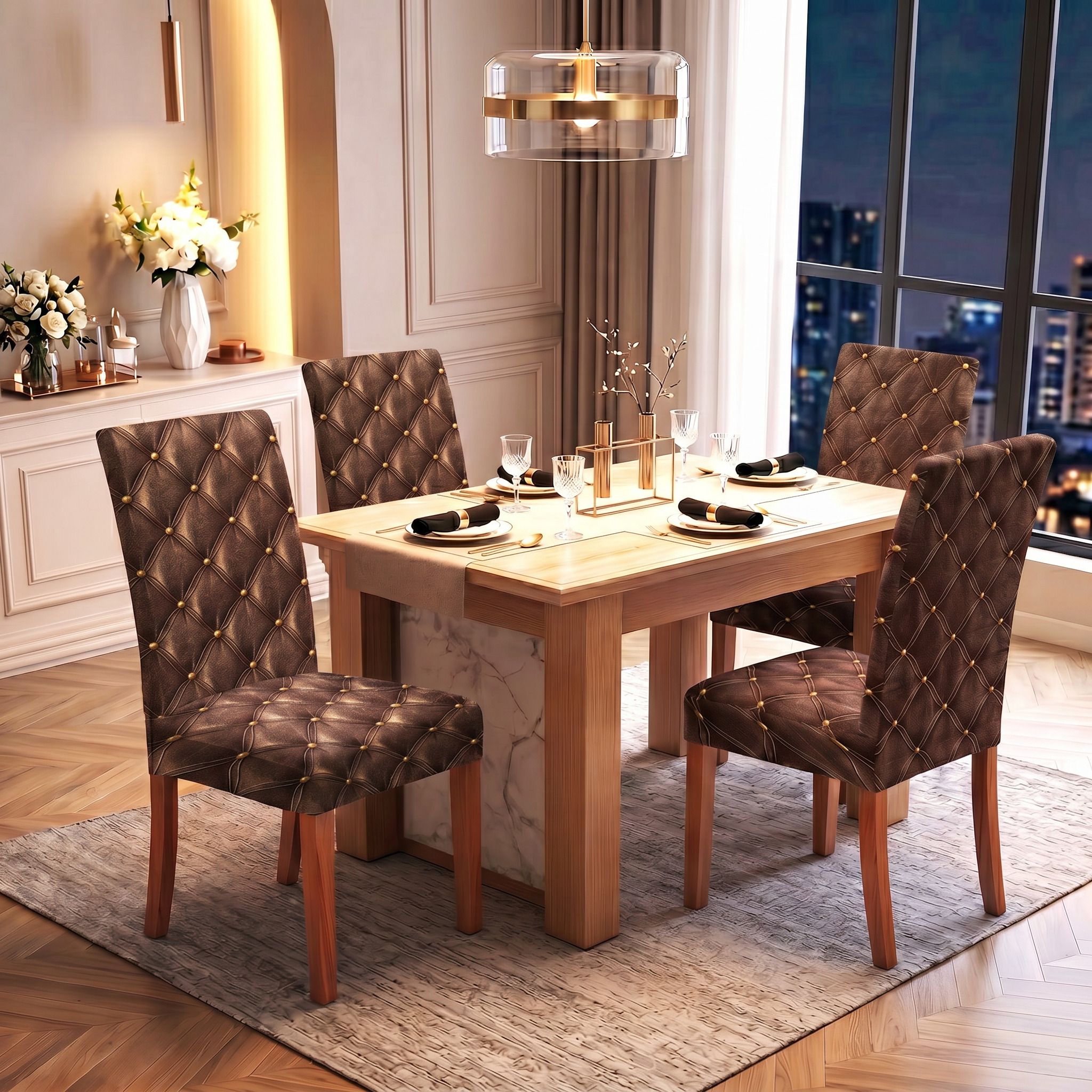 Polycotton 4 Seater Chair Quilted Cover-image-19