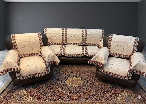 a.m.decor Velvet 3+2 Seater Sofa Printed Cover-picture-26