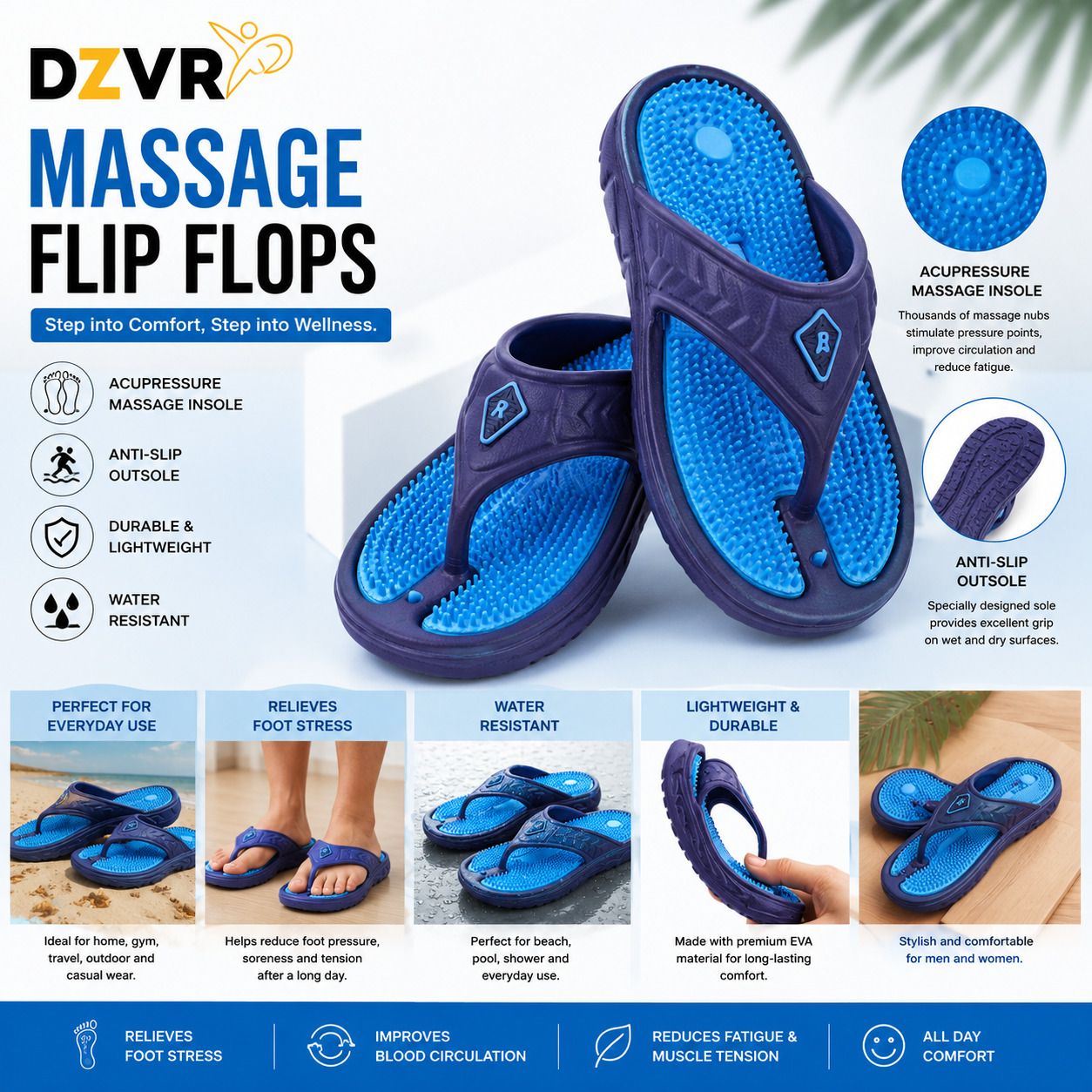dzvr Unisex Flip Flops-picture-7