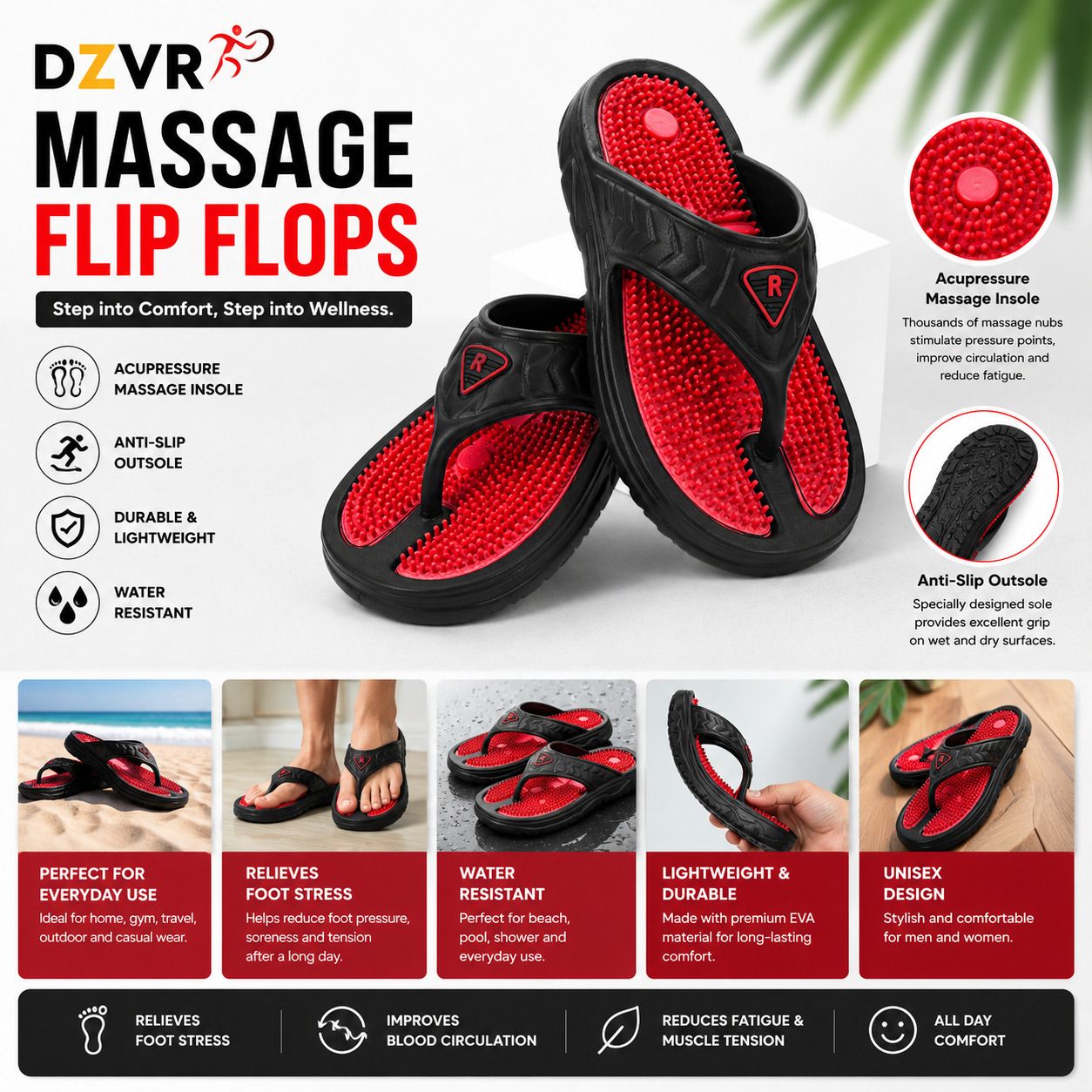 dzvr Unisex Flip Flops-picture-6