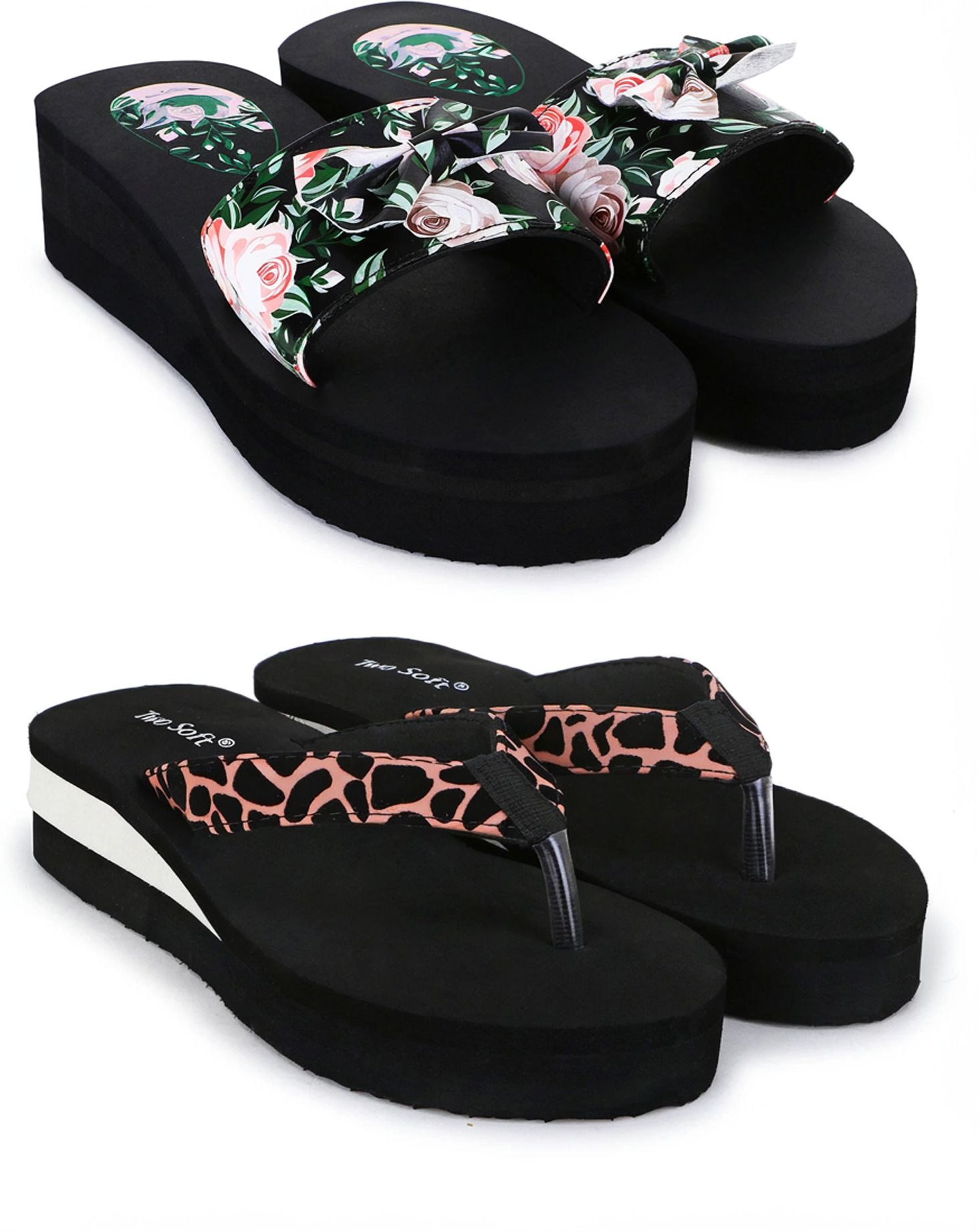 two soft Combo Pack Of 2 Stylish Casual Light & Soft Comfortable Daily Wear Women Slippers-picture-14