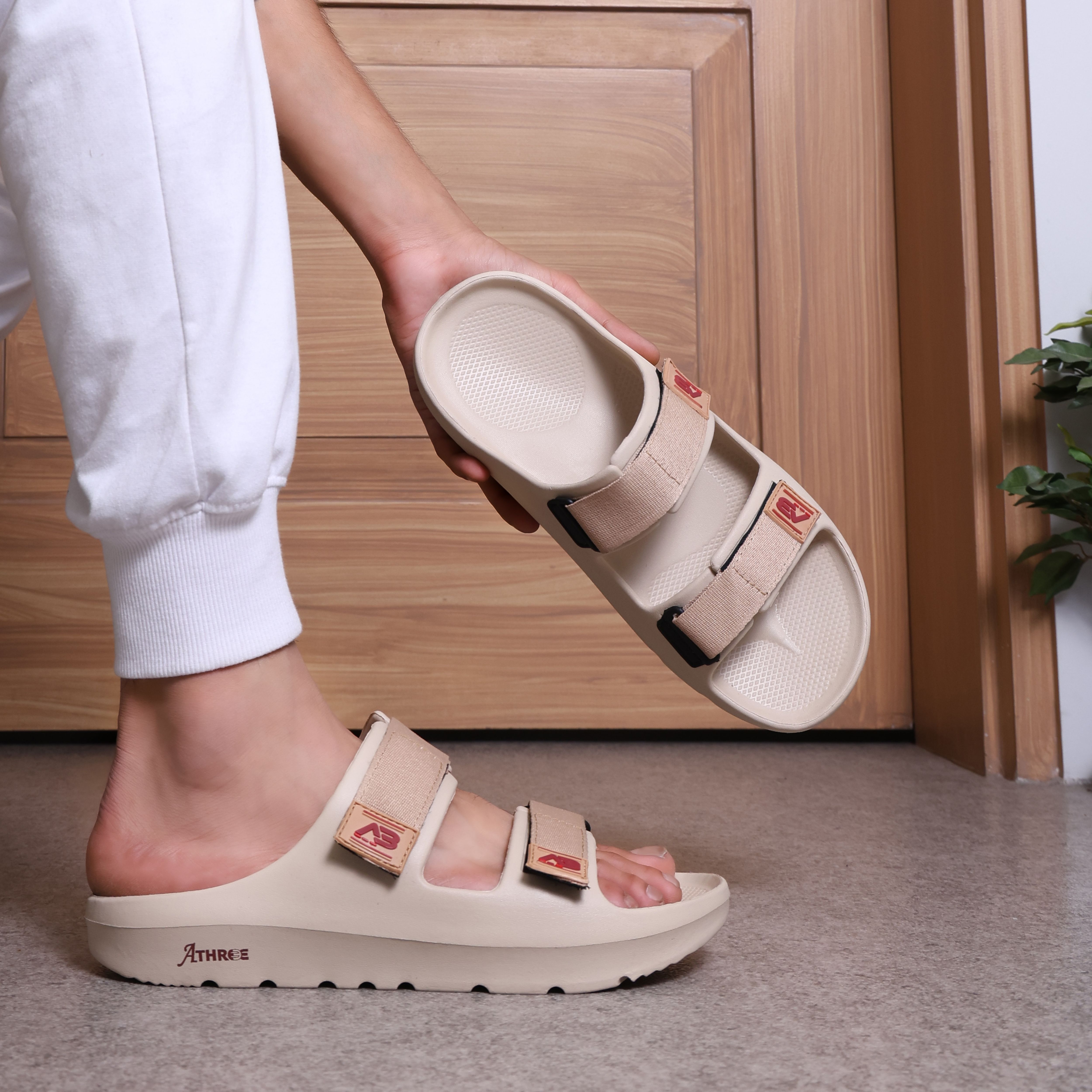 Men Comfort with Adjustable Straps, Cushioned Sole Slipper, Durable & Strong Men Slides