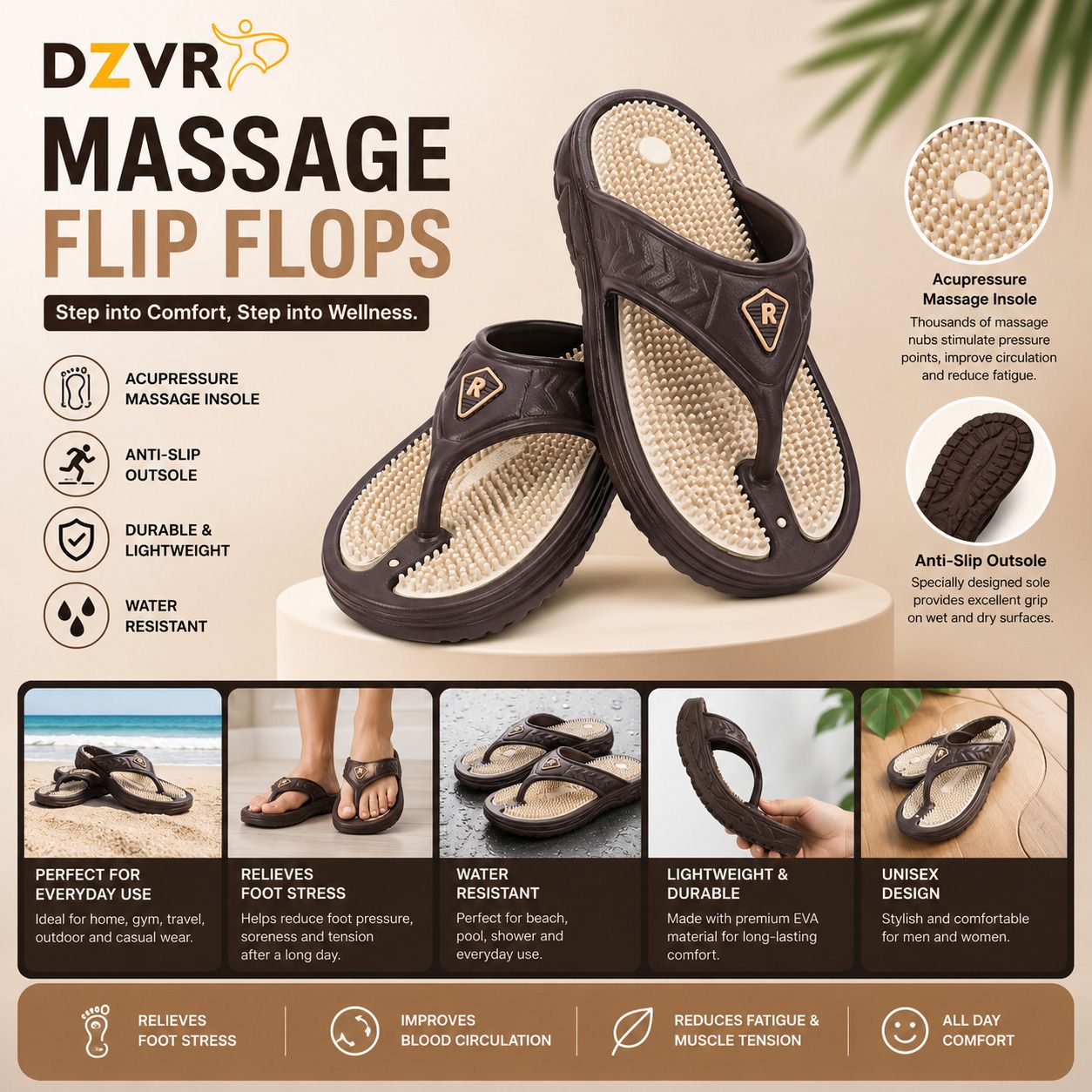 dzvr Unisex Flip Flops-picture-5
