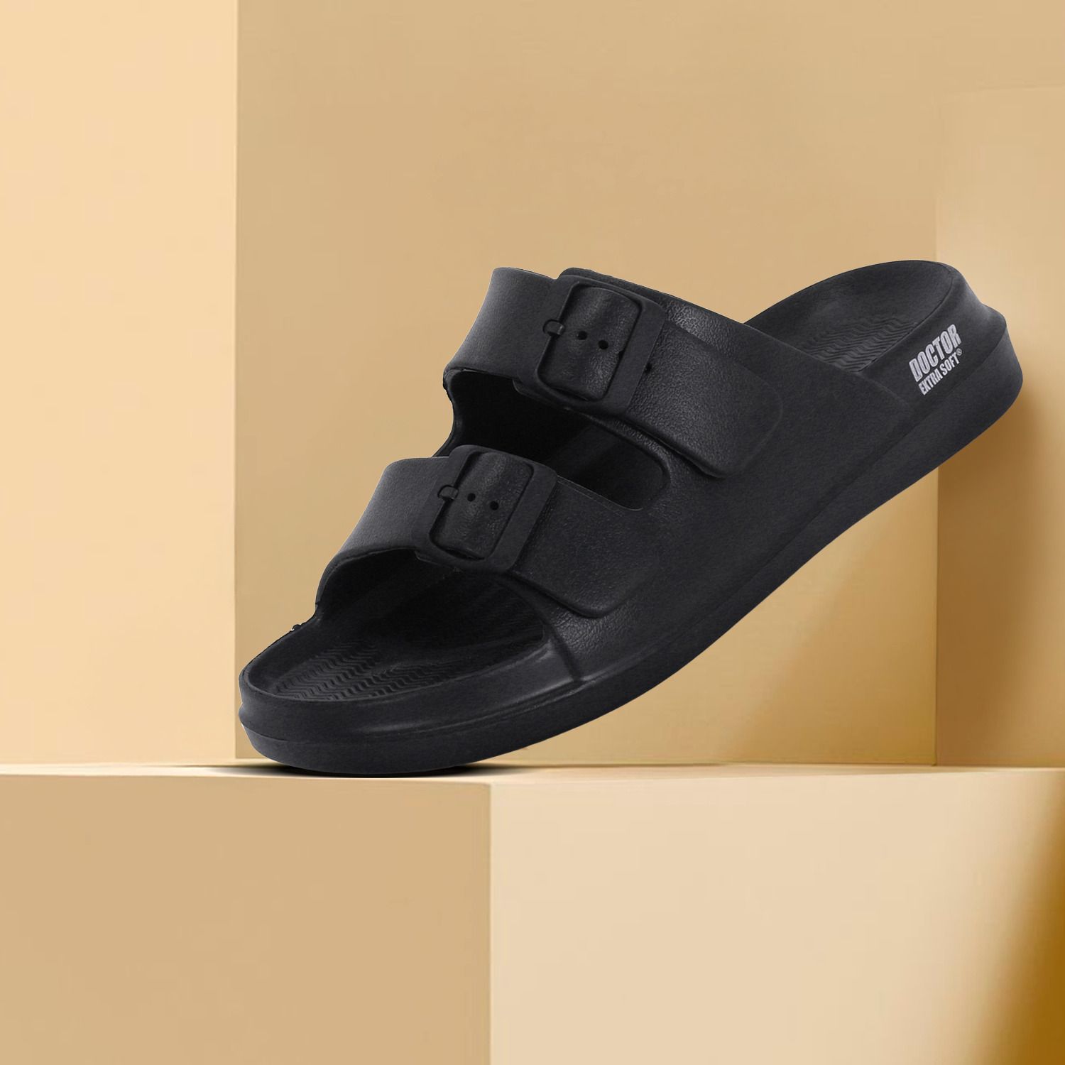 doctor extra soft Men's Classic Cushion Sliders/Slippers with Adjustable Buckle Strap Adult D-505 Men Slides-picture-10