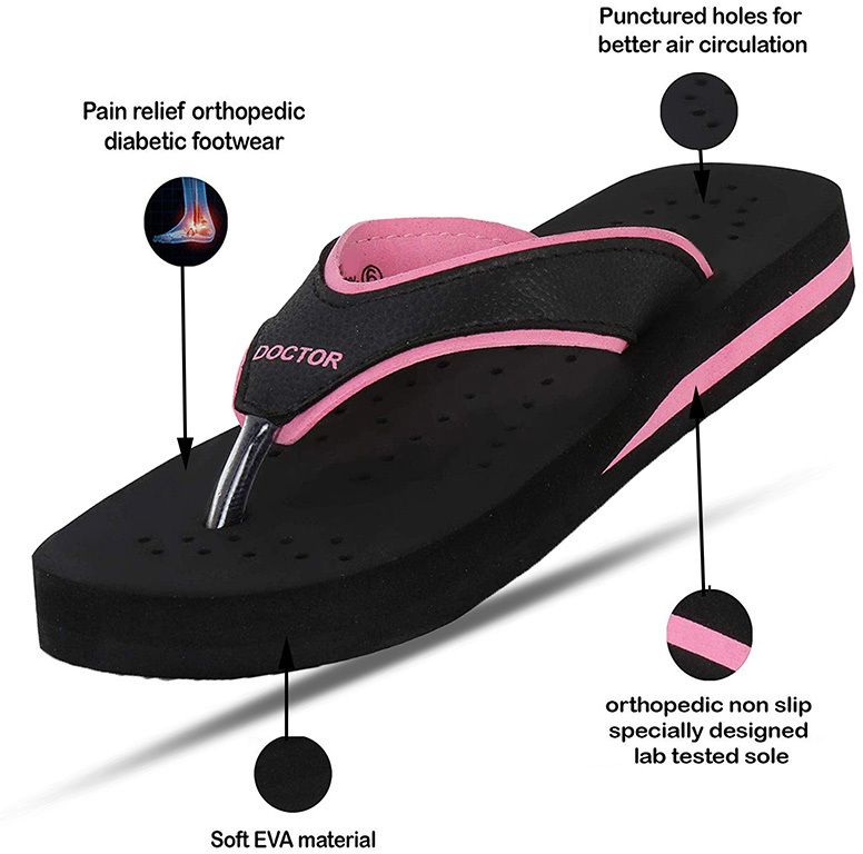 Flat Soft Ortho Diabetic Orthopaedic Dr. Women Flip Flops-image-42
