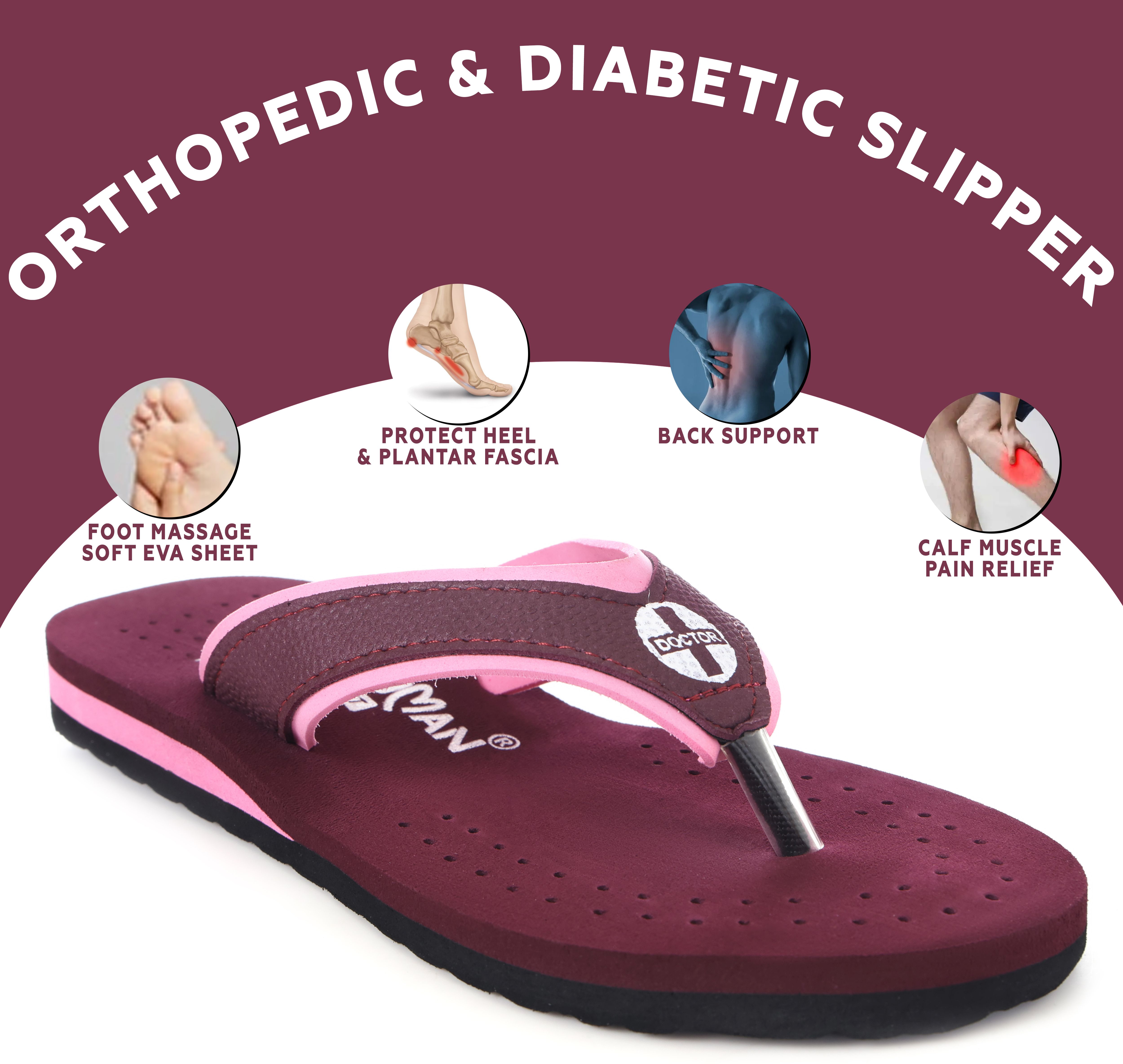Doctor Slippers Ortho Diabetic Pregnancy Non Slip Flat Women Slippers