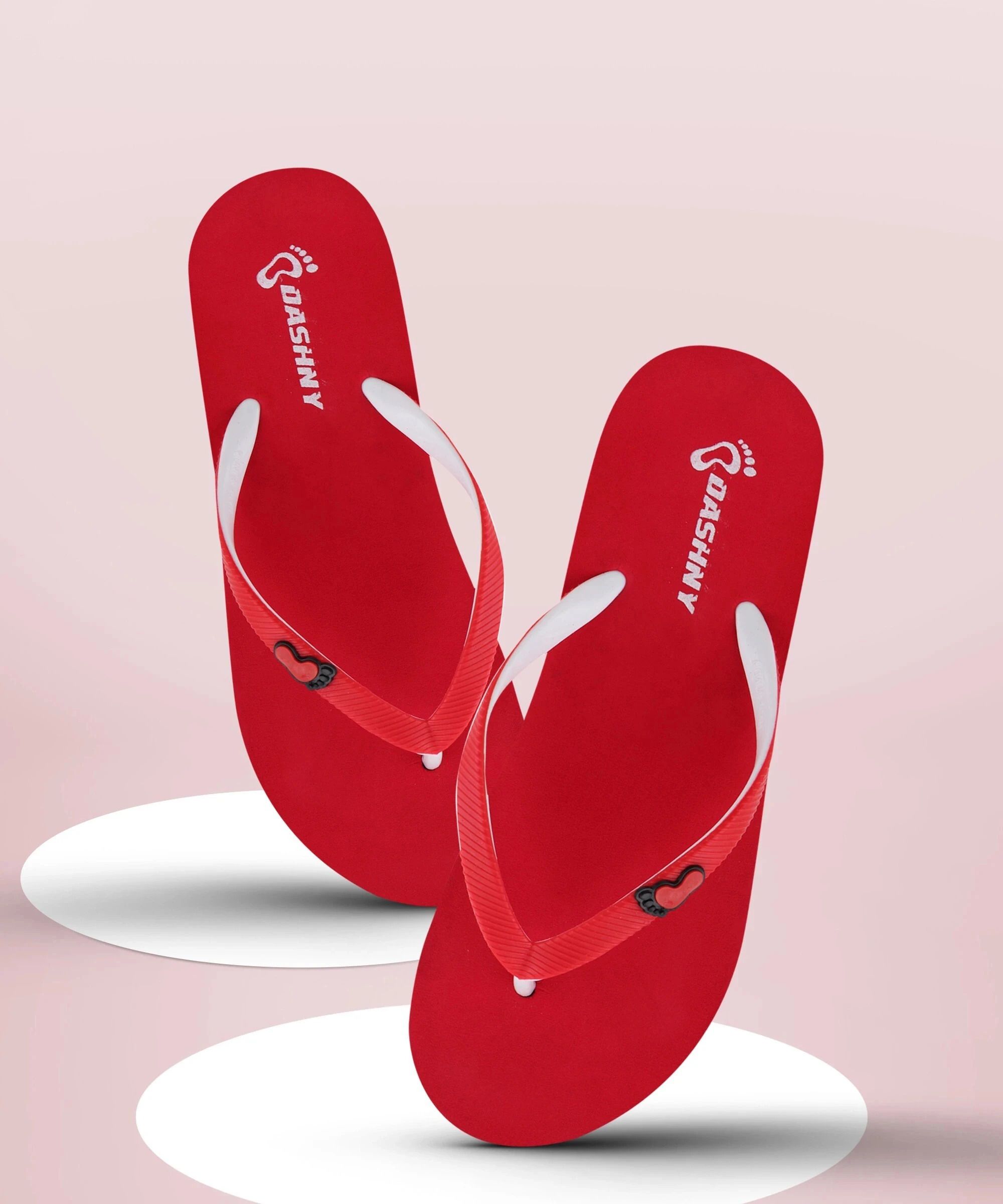 Comfortable Soft Slippers & Flip Flops For Women (Red) Women Slippers-image-3