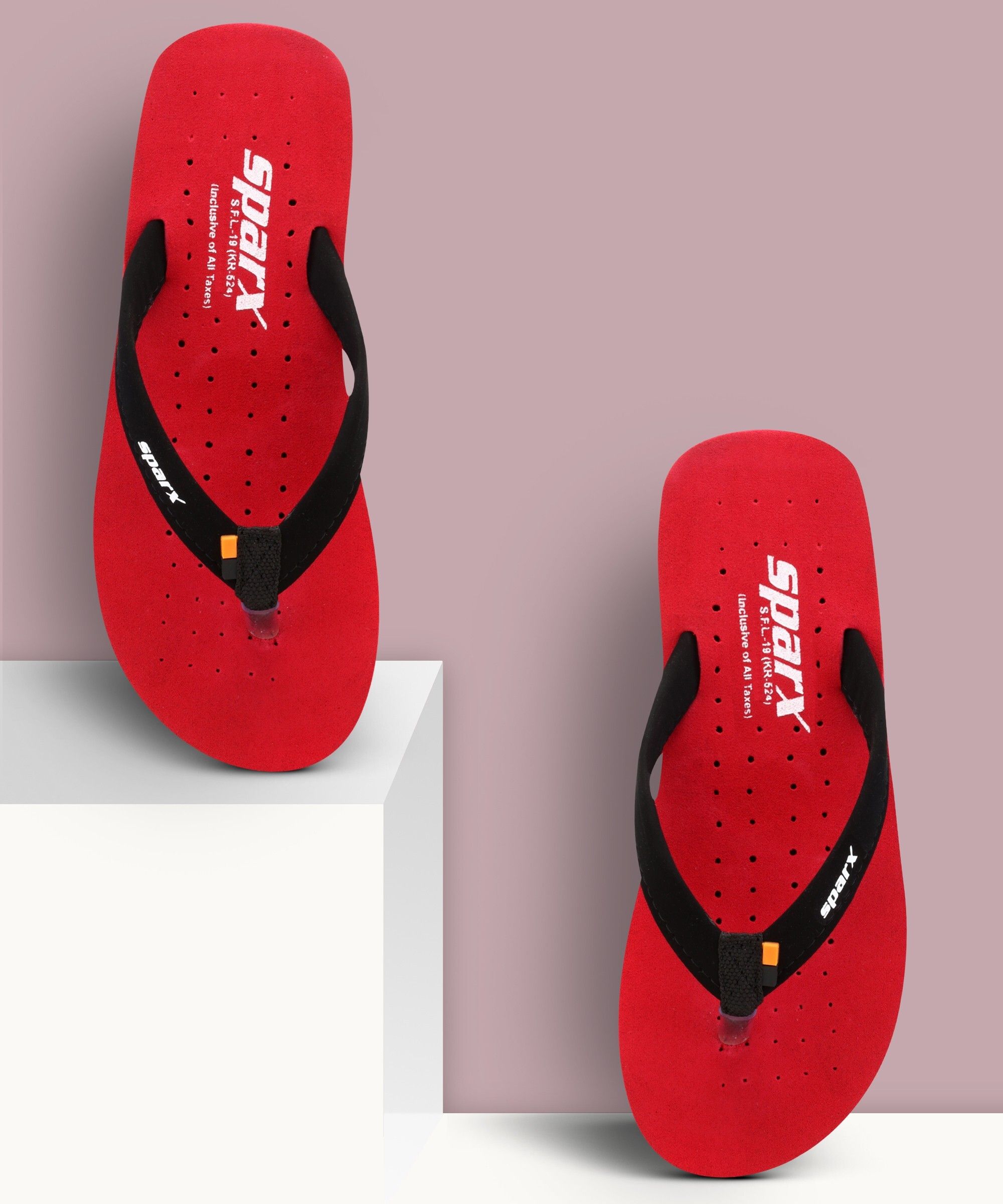 Women SFL-19 Black Red Women Flip Flops-image-6