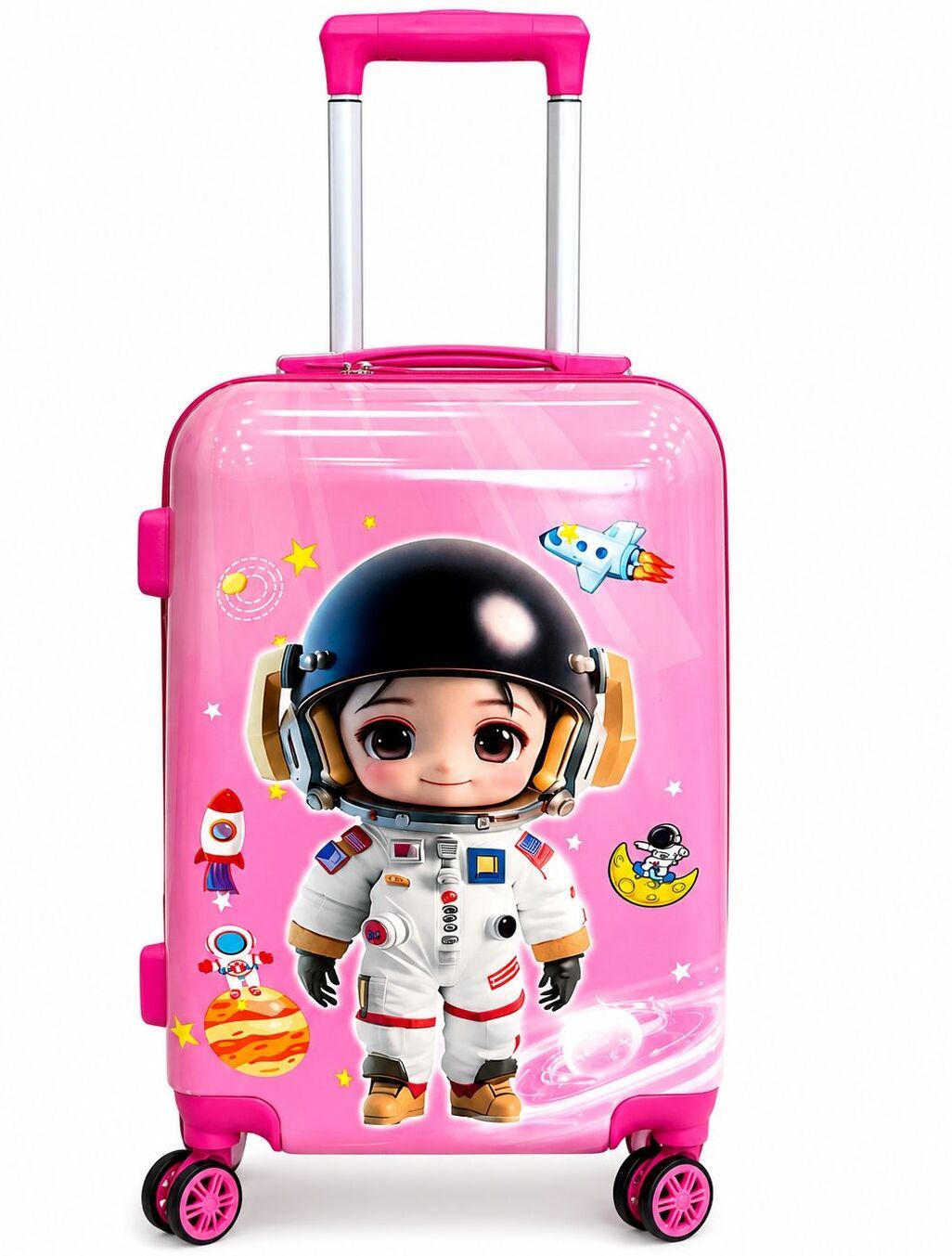 20" Kids Trolley Bag-Space Theme astronaut Print, lightweight travel suitcase Small Travel Bag - 20-image-22