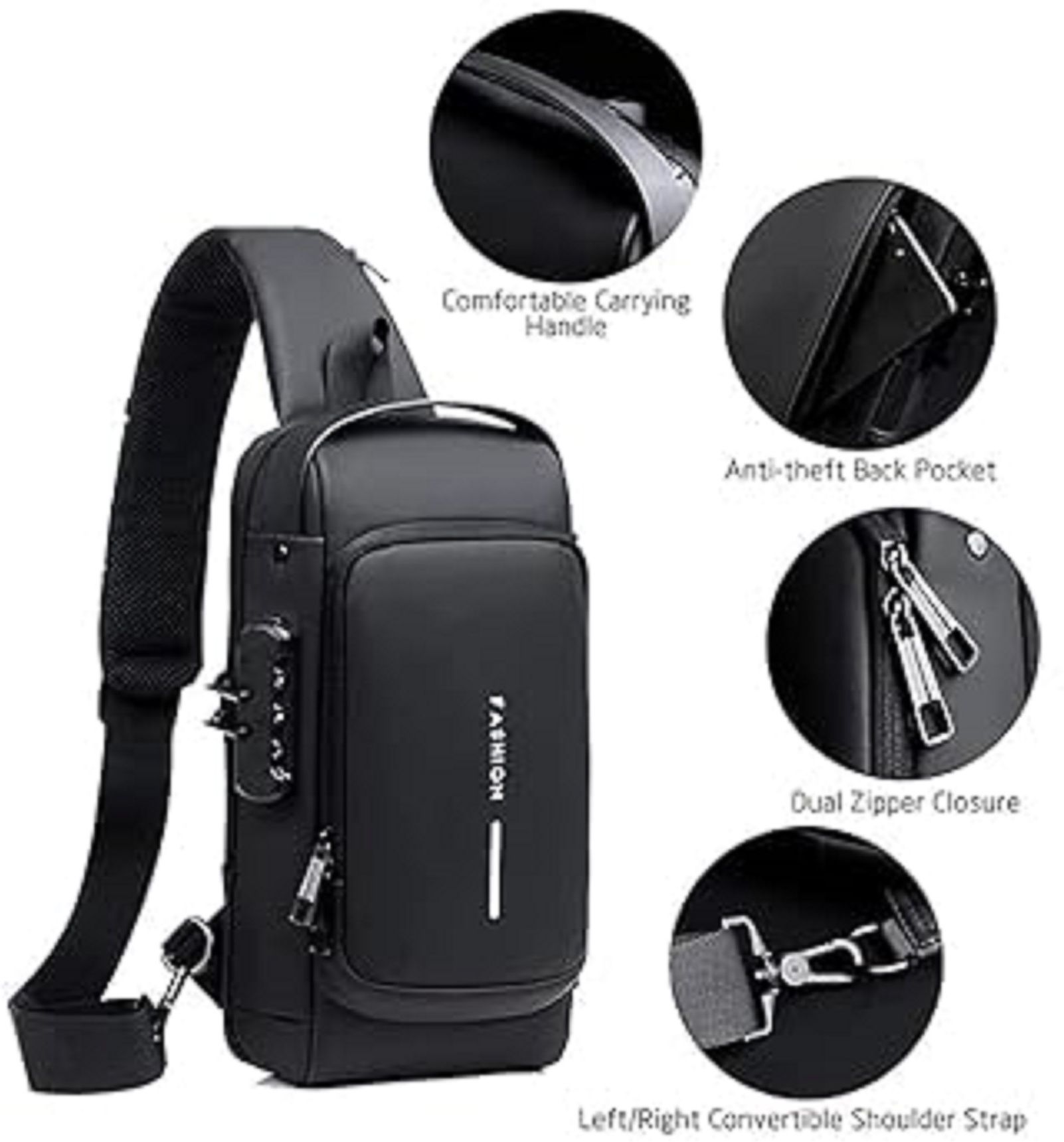 Random Colour Slim Corssbody Sling Chest Backpack Men's Shoulder Bag Small Travel Bag - Small-image-30