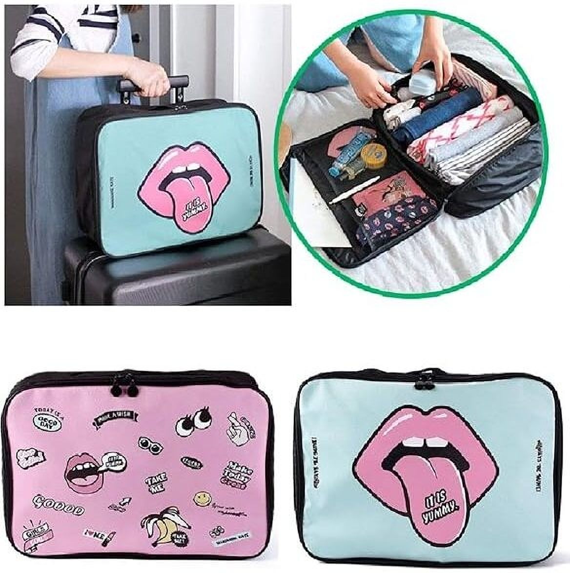 Nylon Yummy Cartoon Portable Trolley Boarding Suitcase Travel Small Travel Bag - free-image-33