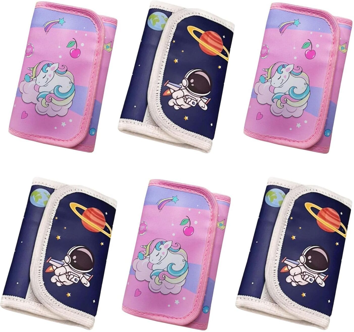 Unicorn & Space Trifold Silicon Cartoon Wallet for Kids Small Travel Bag