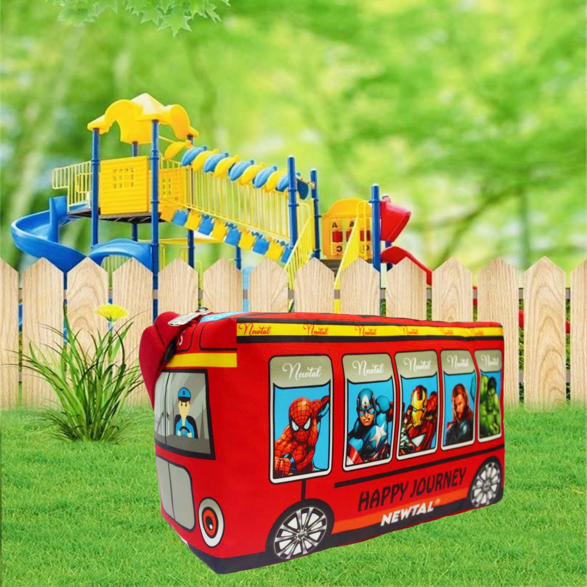 Children's Black Printed Design Travel Bag - Happy Journey Small Travel Bag - Small