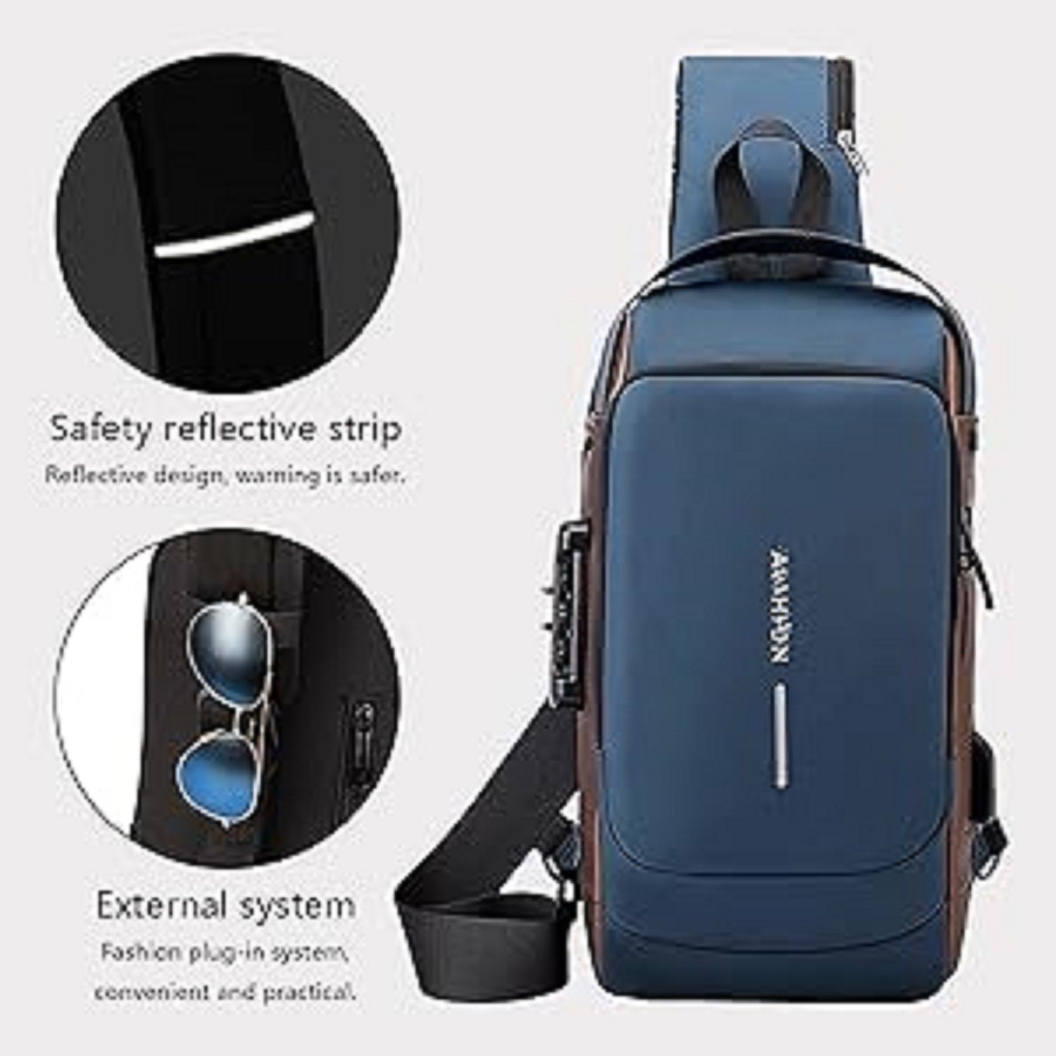Random Colour Slim Corssbody Sling Chest Backpack Men's Shoulder Bag Small Travel Bag - Small-image-29