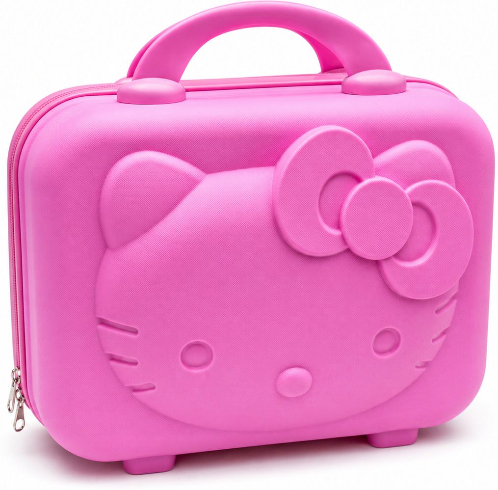 Cute Kitty Kids travel luggage Lock | Travel Stationery Storage Case | Pink Small Travel Bag - Kids luggage size-image-37