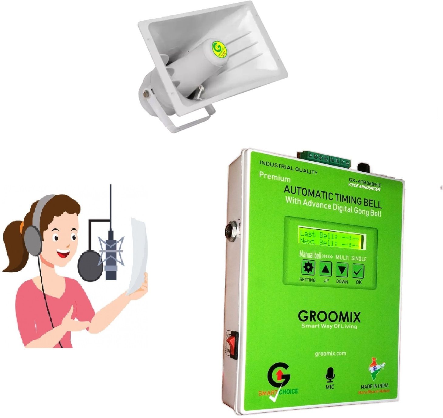 groomix Automatic Timing bell/voice for schools, industries and organizations