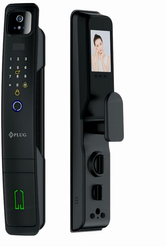 iPlug Smart Door Lock i-02 | 6-Way Unlocking | 3D Face Unlock | Fingerprint (Grey) Smart Door Lock-image-45